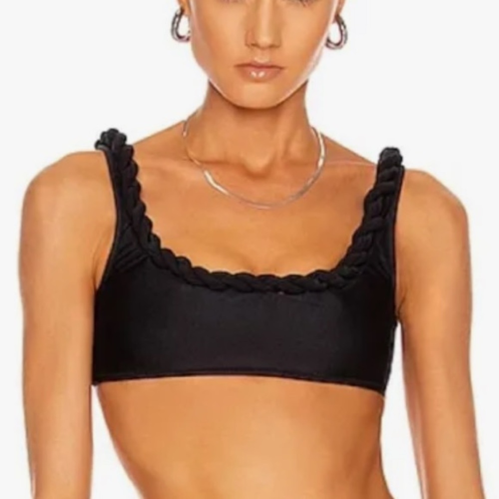 SHANI SHEMER rope noir bikini top size M